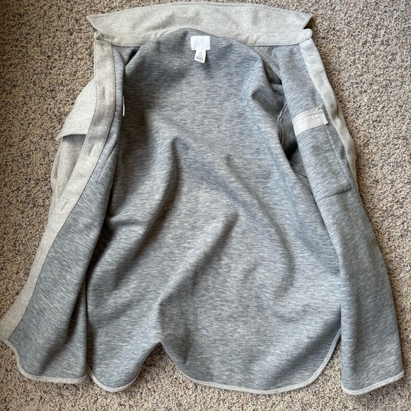 H&M Women’s Jersey Shirt Jacket Shacket in Light Beige Melange Medium - Picture 6 of 14